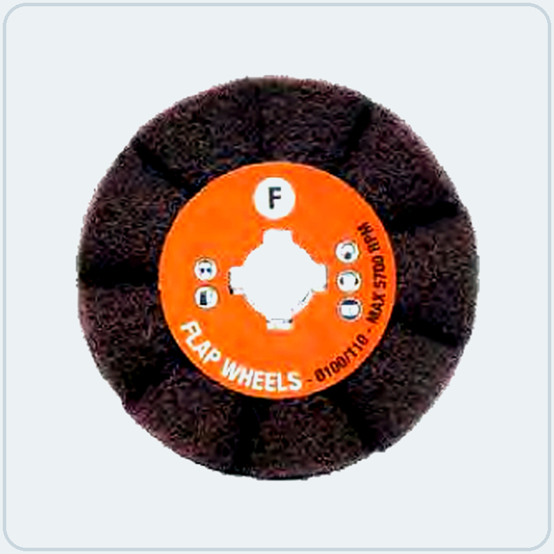 BVK waved satin finishing wheel made from non-woven abrasive