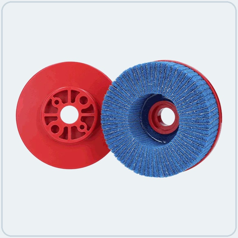 Blue deburring wheel for larger burrs after laser cutting